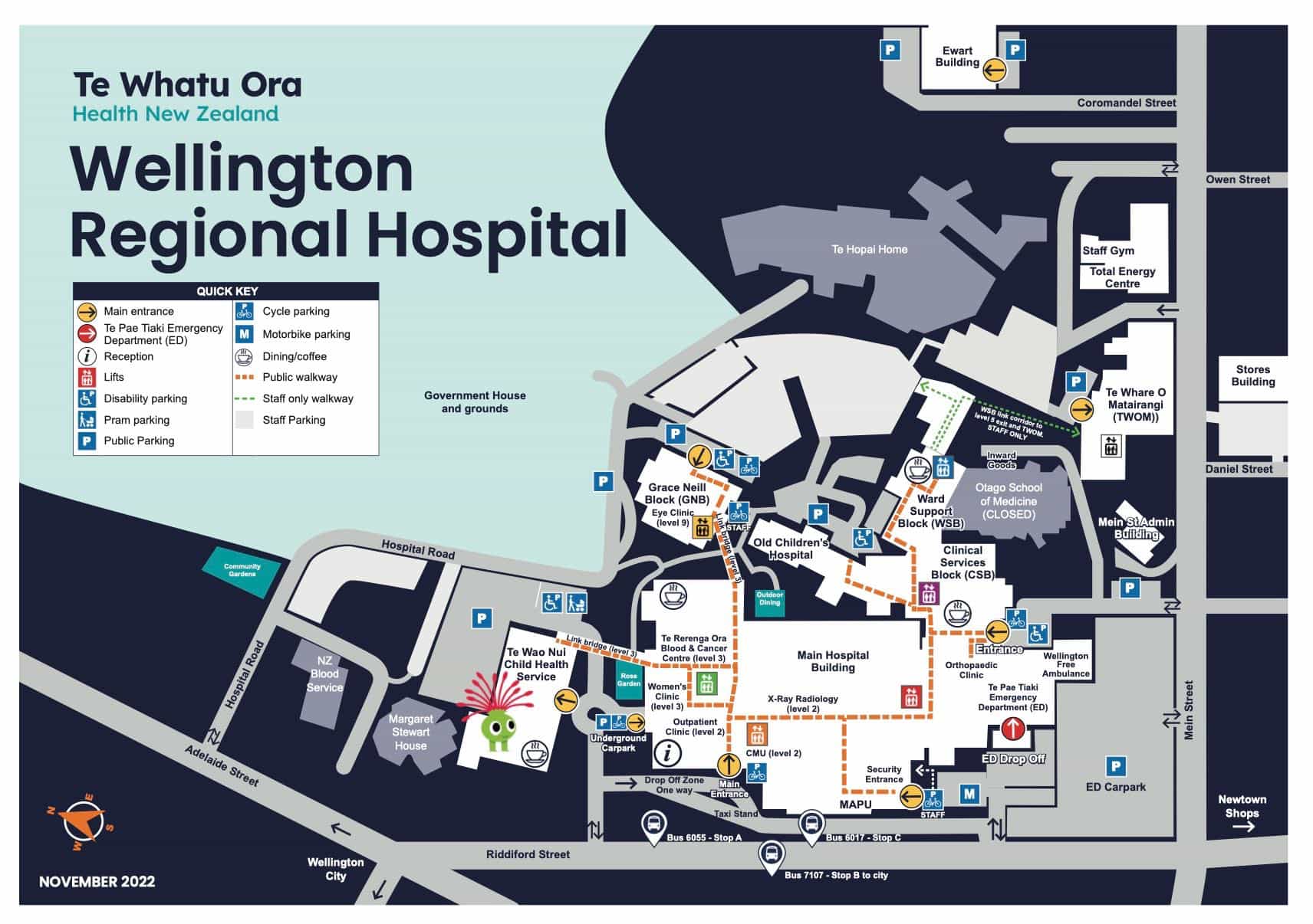 Map of Wellington Regional Hospital location